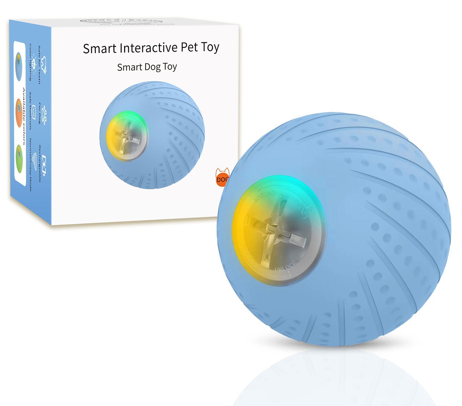 Juguete eléctrico para gatos: juguete interactivo con bola rodante inteligente para gatos y perros - Bola rebotadora luminosa