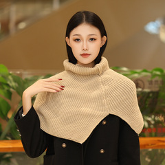 围巾女冬季针织披肩毛线套头围脖时尚洋气外搭女纯色韩系百搭脖套