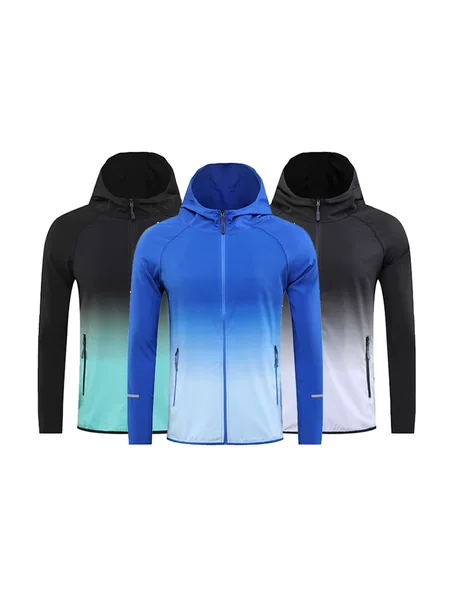 Spring and autumn men and women running light sports sunscreen windbreaker wholesale long sleeve outdoor casual quick drying coat zipper hoodie
