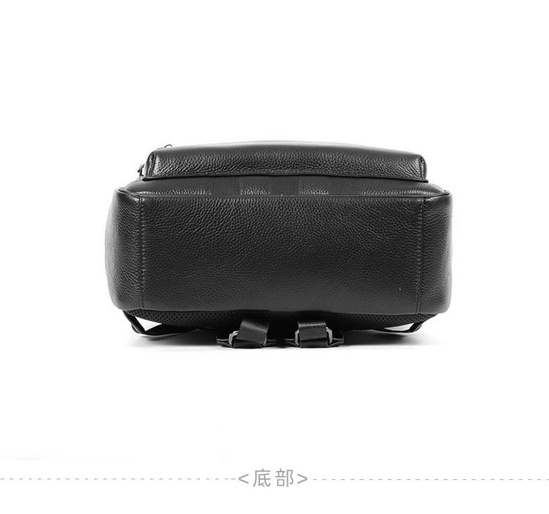 Ba lô nam da bò thật sức chứa lớn, ngăn laptop 16 inch, kiểu dáng sọc, dùng đi làm và du lịch — Màu đen chi tiết 13