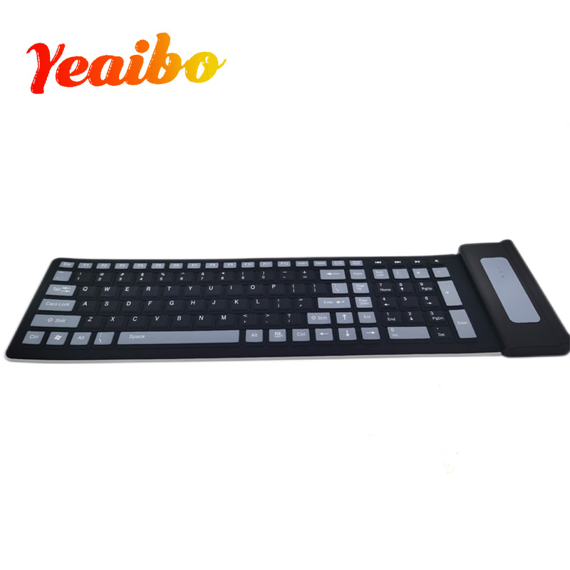 Nuova tastiera per computer wireless da ufficio per laptop morbida in silicone da 107 tasti_voghion.com