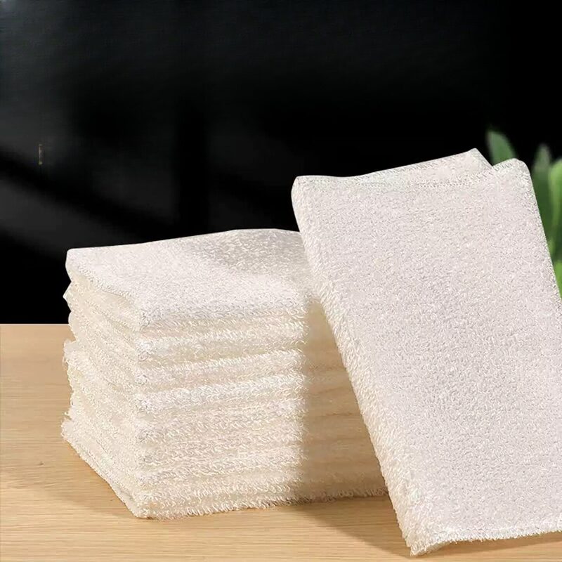 Oil-Free Thickened Bamboo Fiber Dishwashing Cloth Kitchen Dishwashing Towel Cleaning Supplies Scouring Pad Absorbent Oil Remover