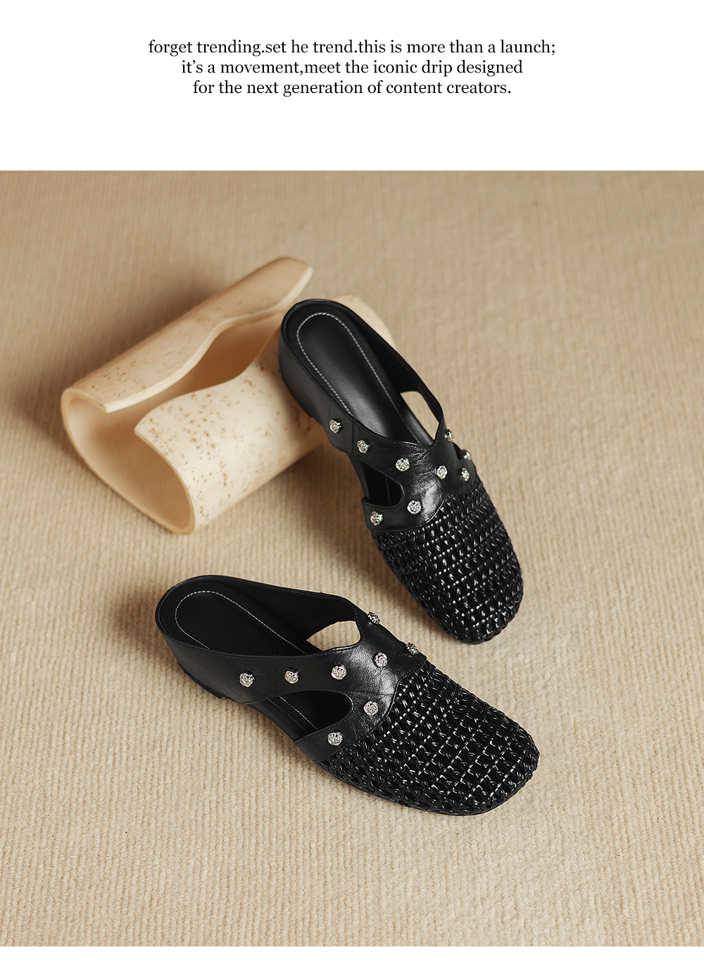 Dép sandal nữ quai chữ V phong cách vintage, mũi kín, đế xuồng thoải mái — đen chi tiết 17