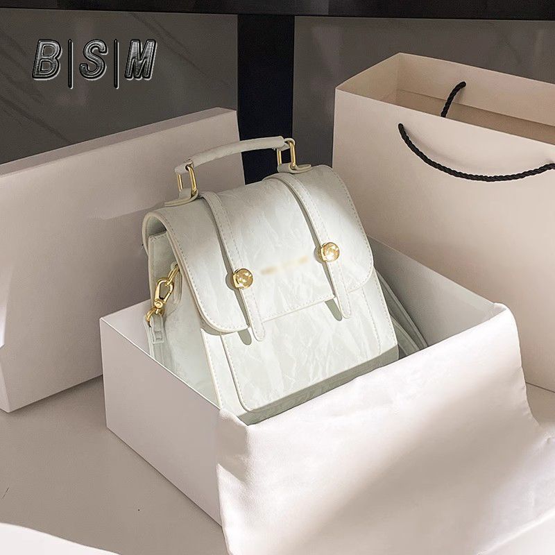 2026 Summer New Style Solid Color Leather-Textured Casual Backpack, Elegant Women's Leather Small Backpack, Ladylike Style Backpack