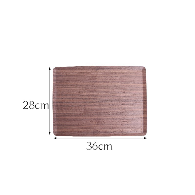 Bandeja de madera Fraxinus Fraxinus Negra Bandeja de madera maciza Bandeja de fruta de madera Bandeja de fruta seca japonesa Bandeja de comida