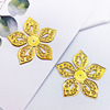 Manufacturers directly supply DIY ancient breeze head jewelry hair bun material metal hollow five -petal flower retro palace step shake accessories