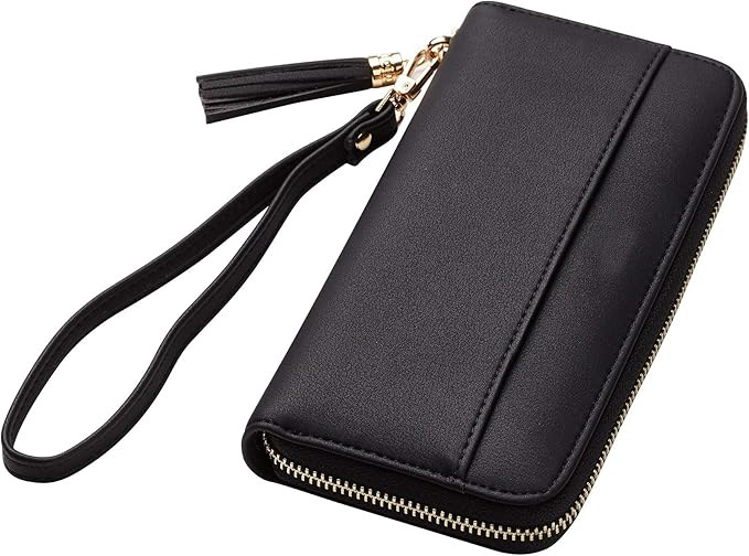 Suphiar personalizado Amazon Hot Lady Wallet bolso de mano doble plegable de color sólido pulsera larga billetera de viaje