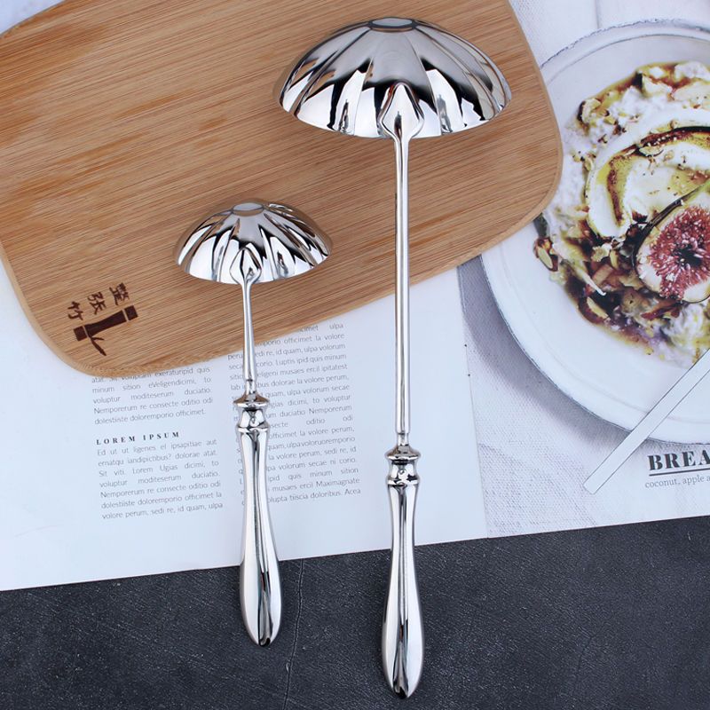 COOKONE18/10 Cuchara de sopa de acero inoxidable para comer, espejo, cuchara de estilo europeo de alta gama, cuchara grande, cuchara pequeña