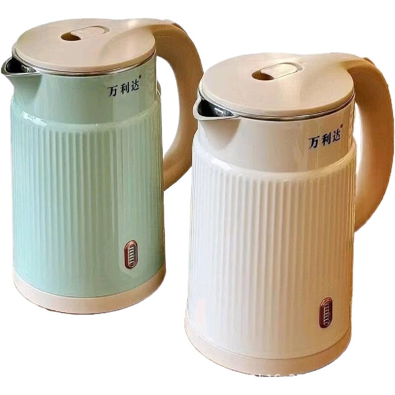 万利达家用烧水壶酒店电热水壶大容量防干烧开水壶双层防烫热水壶|undefined