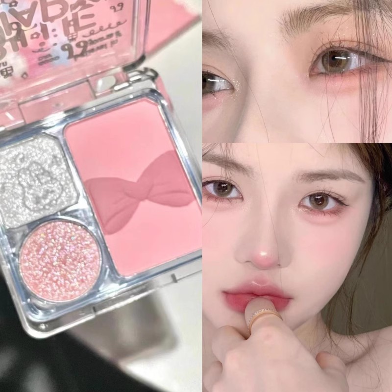 xixi Bili diary three-color eye shadow powder, delicate and easy to get started, showing off, small and portable daily beauty for students