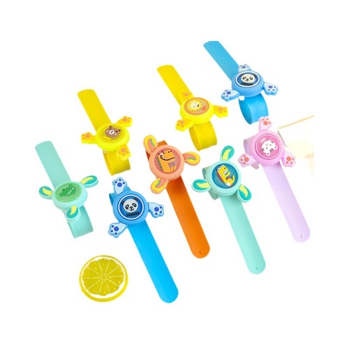 Bug-repelling Handband for Kids, Rotating Pop Pop Ring with Light, Anti-Mosquito Bite Outdoor Watch for Adults and Babies