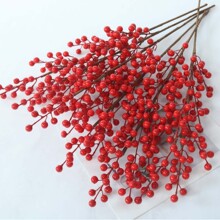 仿真红果发财果年宵花福桶材料套装红浆果新年家居摆件冬青果假花