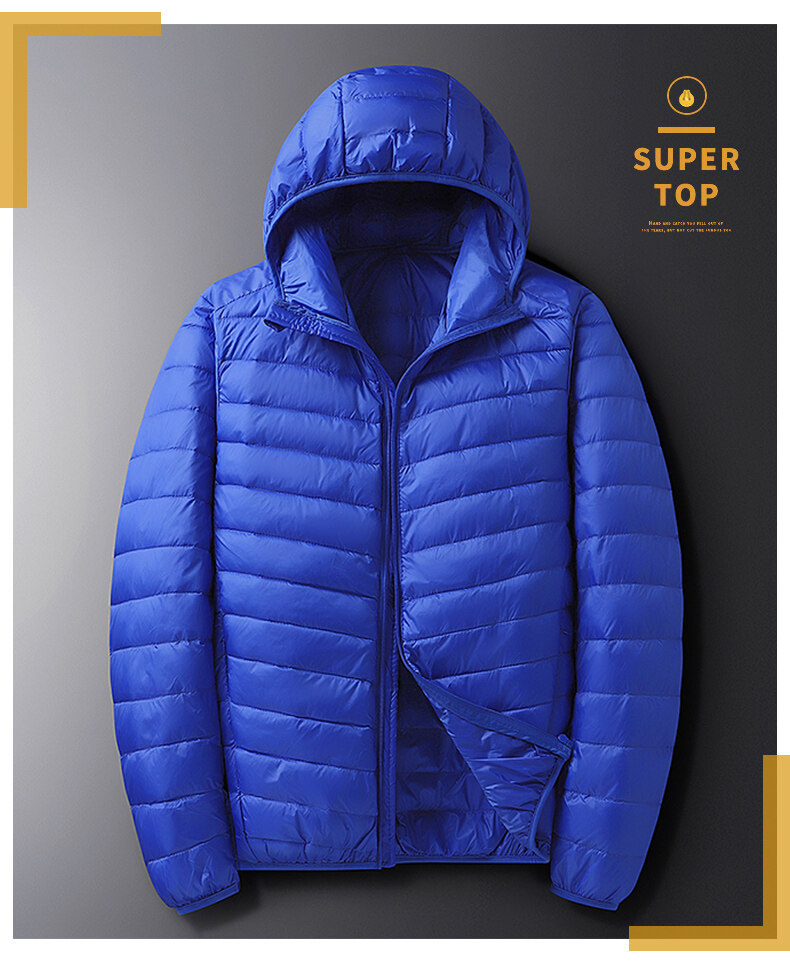 Piumino leggero da uomo Autunno e inverno Nuova moda Giacca con cappuccio Trend Casual Abbigliamento da uomo versatile_voghion.com