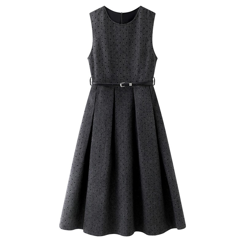 Christmas Gray Polka Dot Dress for Women 2026 Spring New Style Waist French Sleeveless Vest Dress L96C022 Christmas Gray Polka Dot Dress for Women 2026 Spring New Style Waist French Sleeveless Vest Dress L96C022