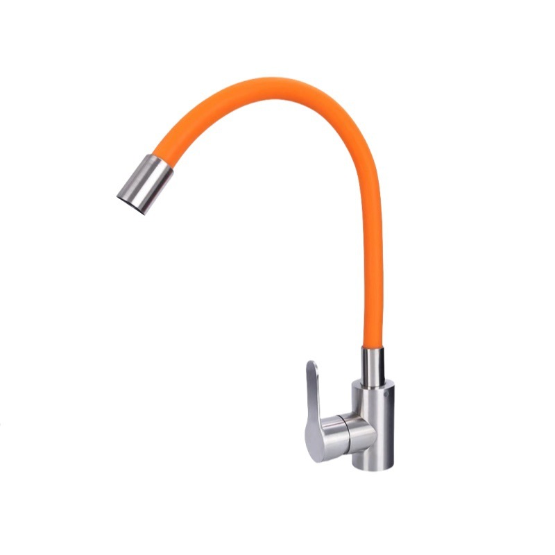 Dibujo de alambre de color universal tubería de hortales fría y caliente grifo de acero inoxidable color universal mezcla de agua de cocina grifo de comercio exterior