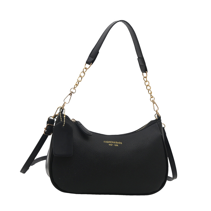 Bolsos debajo de las axilas para mujeres 2025, nueva moda de moda bolso de hombro textural damas primavera lichi patrón bolso de trabajo pequeño