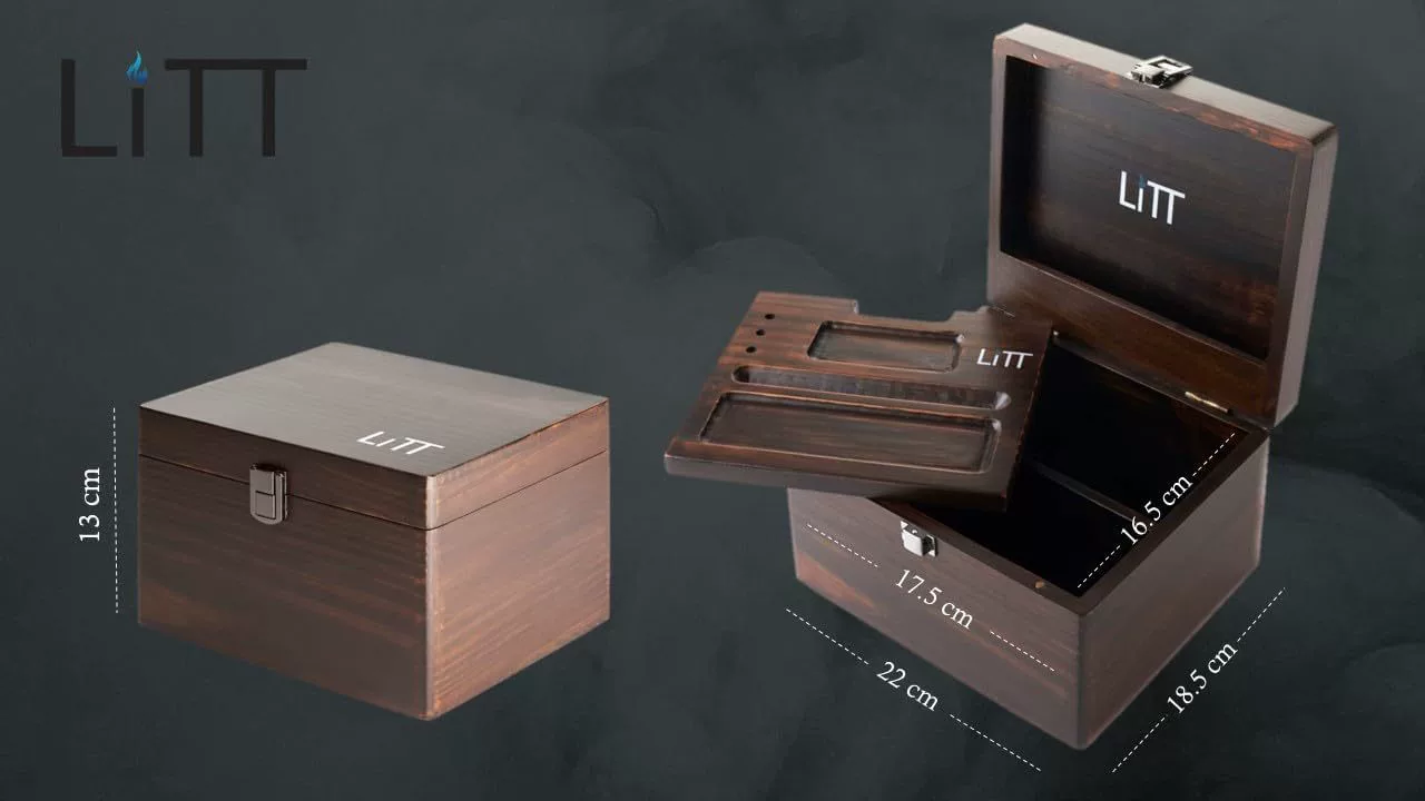 Wooden storage box, storage system