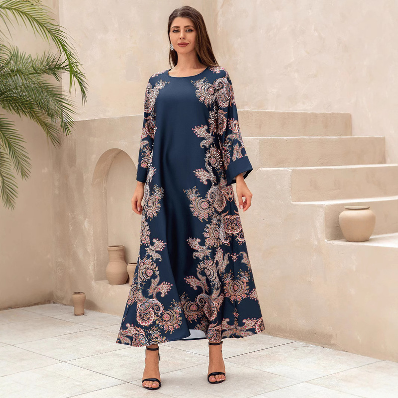 Amazon's Hot-Selling Middle Eastern Muslim Robe Printed Hot Diamond Saudi Dubai Abaya Dress Abaya Amazon's Hot-Selling Middle Eastern Muslim Robe Printed Hot Diamond Saudi Dubai Abaya Dress Abaya