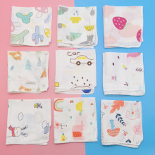 25*25双层高密度印花棉纱布小手帕喂奶巾婴儿纱巾方巾宝宝口水巾