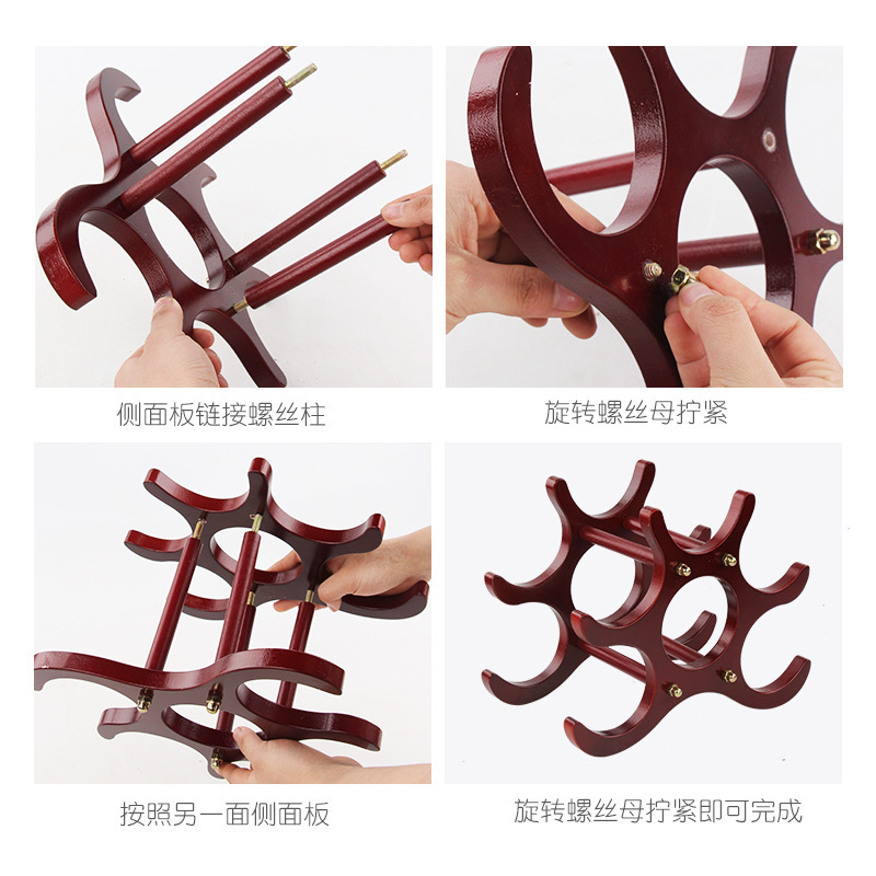 Estante de vino europeo decoración sala de estar moderna simple celosía de madera estante de botellas de vino de madera pequeña venta al por mayor