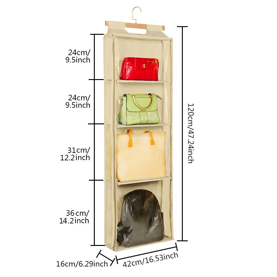 Casa e giardino Portaoggetti in tessuto Borsa appesa Borsa trasparente per oggetti vari Armadio per guardaroba Portaoggetti appesa Borsa appesa_voghion.com