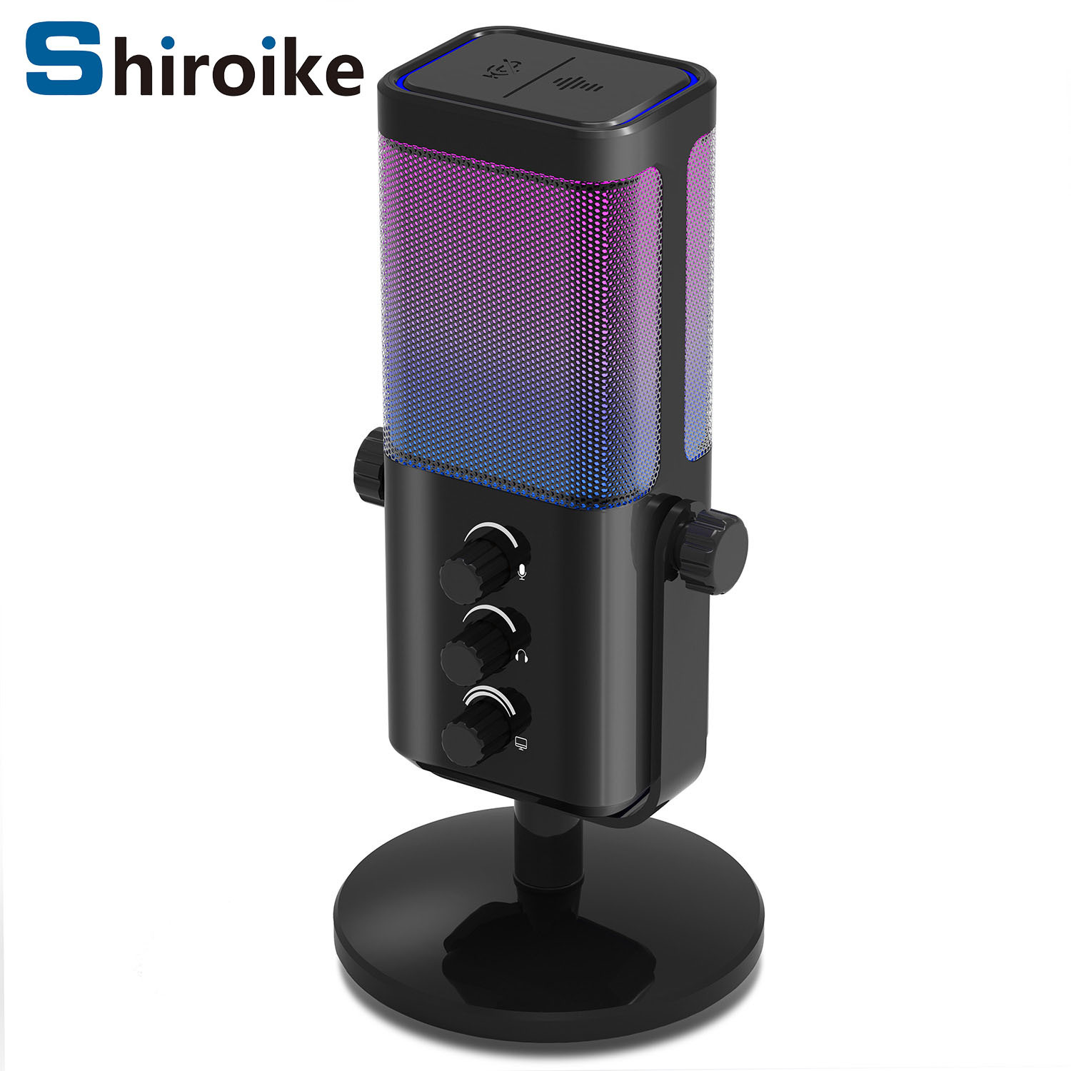 Investigación y desarrollo de fábrica M7 micrófono para juegos computadora USB de escritorio teléfono móvil grabación en vivo micrófono de juego RGB fuente de micrófono