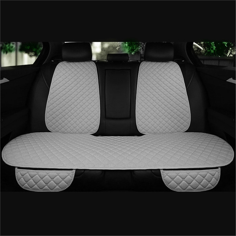 メーカーの自動車の座布団の四季の通気性の亜麻の3つのセットの四角の丸い点の刺繍の小さいモノリシックの通用の座布団|undefined