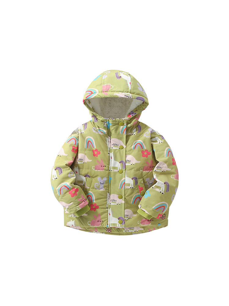 Chaqueta malwee para niña más terciopelo grueso primavera nuevo estilo europeo y americano suéter con cremallera con capucha para niños