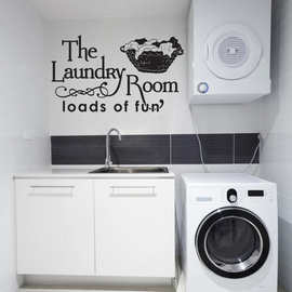 篮子衣服the laundry room洗衣房贴wall decor跨境亚马逊DW10441