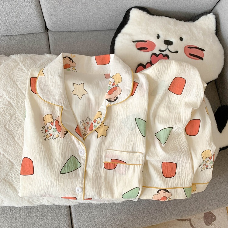 源头工厂春秋季长袖长裤睡衣女云朵棉韩版卡通甜美ins风开衫套装|undefined