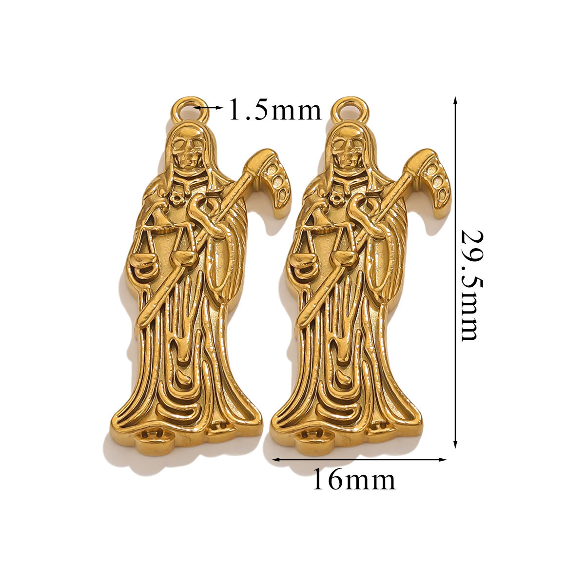 Acero inoxidable Europa y América de moda popular muerte cuchillo colgante DIY colgante chapado al vacío de oro 18K colgante al por mayor