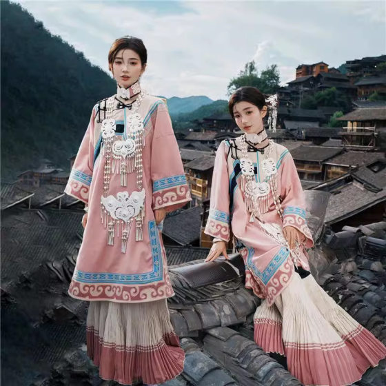 New Yi Clothing Autumn Traditional New Chinese Style Chinese Style Clothing Travel Photographic Clothing for Ethnic Minorities