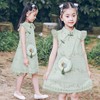 Lace summer cheongsam, summer clothing, children's small skirt, bag flower-shaped, lace dress