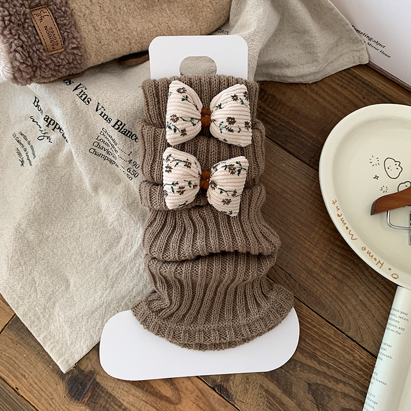 Beinwärmer Baumwollsocken für Damen Frühling und Herbst Puppenstapelsocken im Waldstil Herbst und Winter Retro Maillard Niedliche Cartoon-Strickbeinwärmer_voghion.com