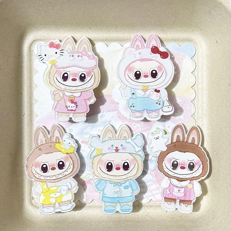 New Accessories Hairpin Acrylic Cloth Sweet Girl Fridge Magnet Creative Patch Sanrio Heart Cartoon Cloth