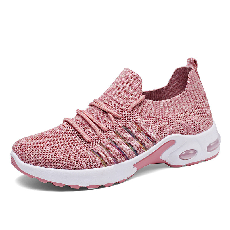 Primavera y otoño nueva zapatilla de deporte casual de las mujeres Flying malla tejida zapatos para correr de moda del todo-fósforo de las mujeres Zapatillas Zapatos individuales
