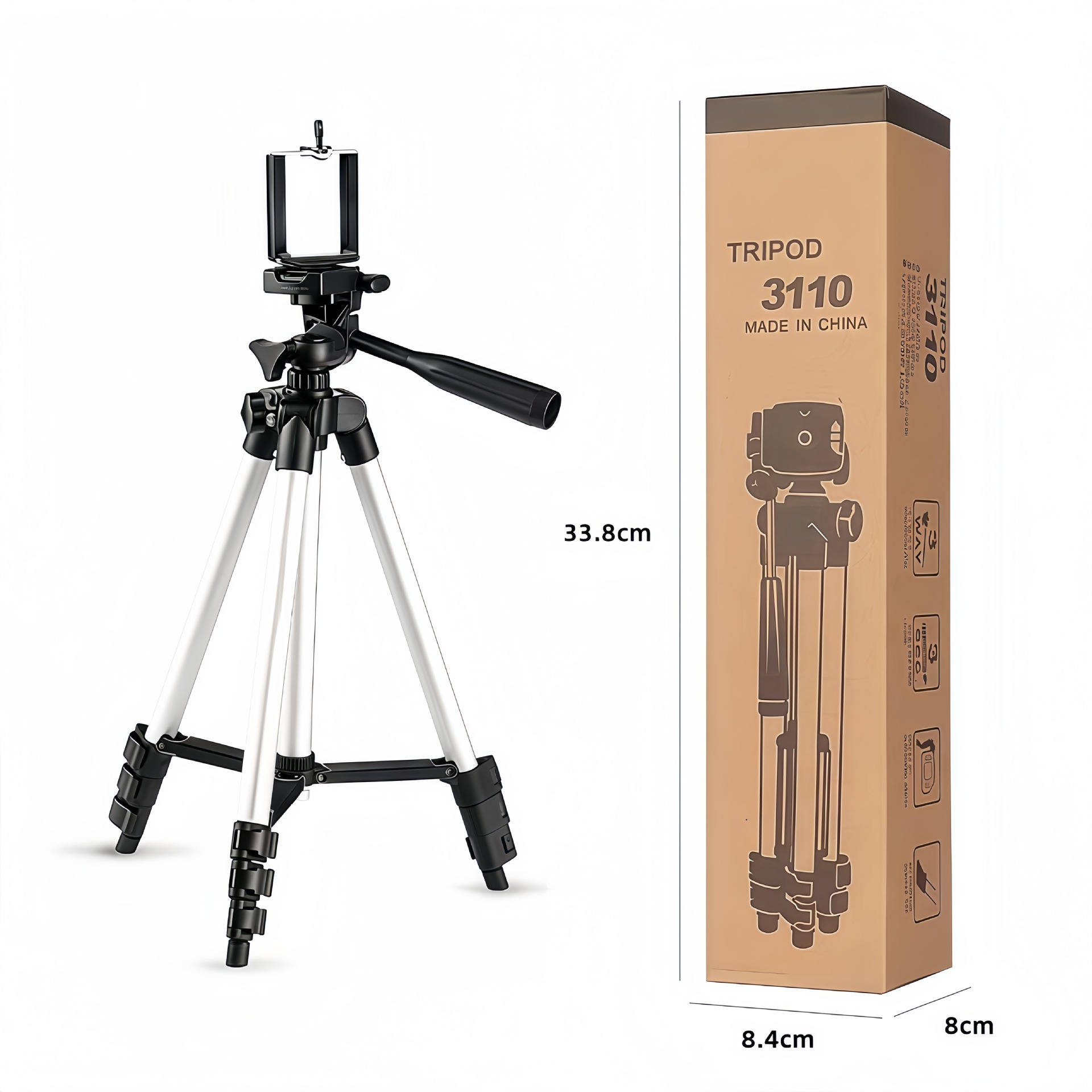 Soporte de teléfono de pie 3110, trípode 3120 para fotografía de teléfono, soporte de transmisión en vivo de aleación de aluminio 3888 para fotografía, venta al por mayor