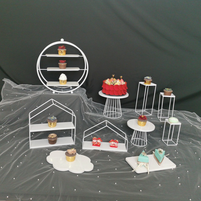 Tabla de postre europea decoración estante de exhibición bandeja de pastel estante de postre estante de té de la tarde estante de bocadillos de boda