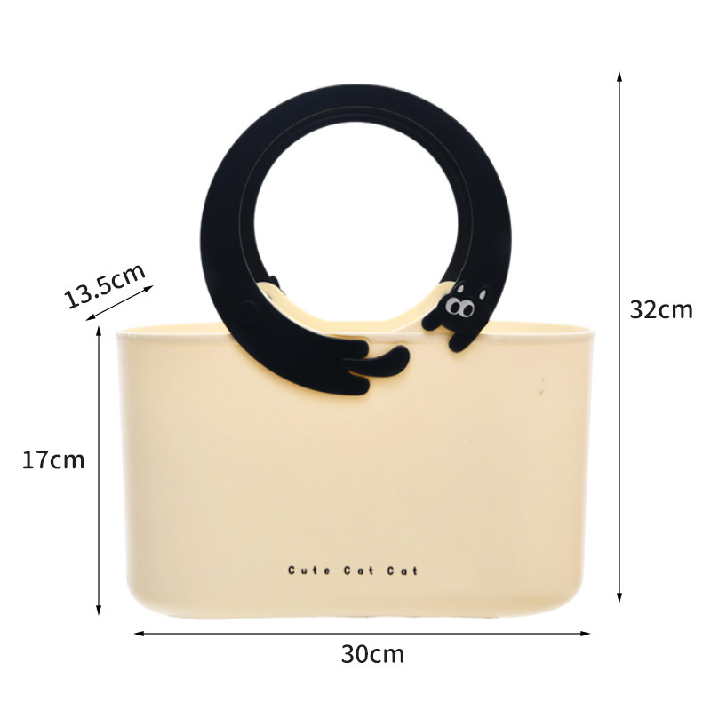 Cesta de baño de la serie de gatos Cesta de almacenamiento de baño Cesta de almacenamiento de bocadillos de picnic Cesta de almacenamiento de bocadillos Cesta de almacenamiento de viento adorable Cesta de almacenamiento de mano