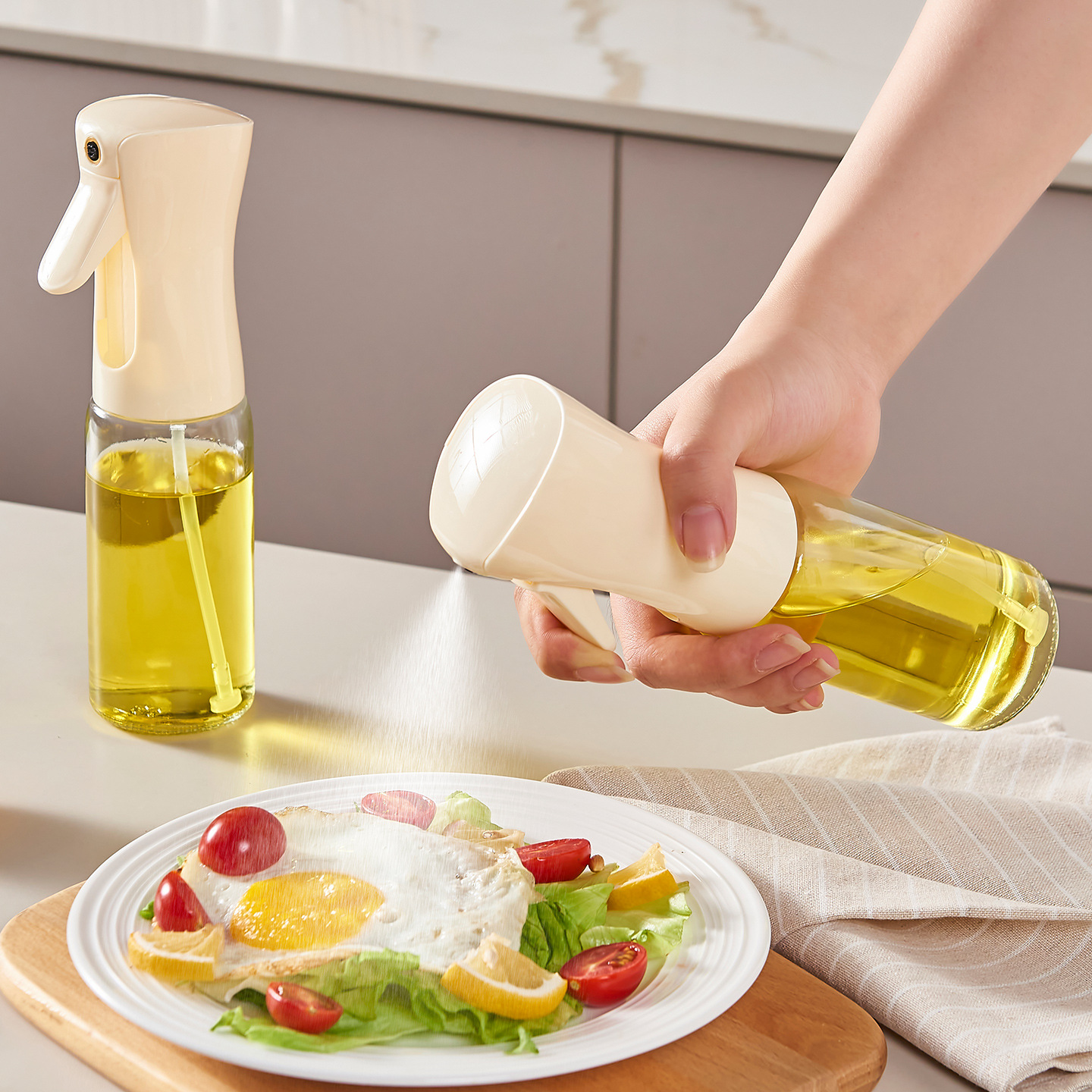 食品级玻璃喷油壶空气炸锅油瓶雾化加厚酱油醋两用喷雾调料罐控油