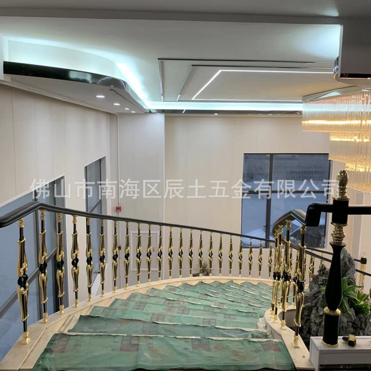 大理石铝合金实木将军柱立柱罗马柱楼梯扶手起步大柱轻奢风