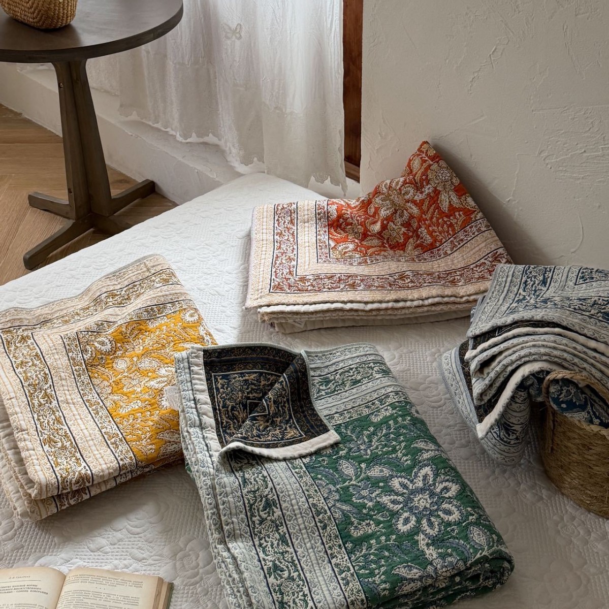 Printed Aesthetic Style from the Ancient Western Regions, Retro Style, All-Cotton Yarn-Dyed Jacquard Craftsmanship, Sofa Blanket, Bed Cover, Air-Conditioning Quilt