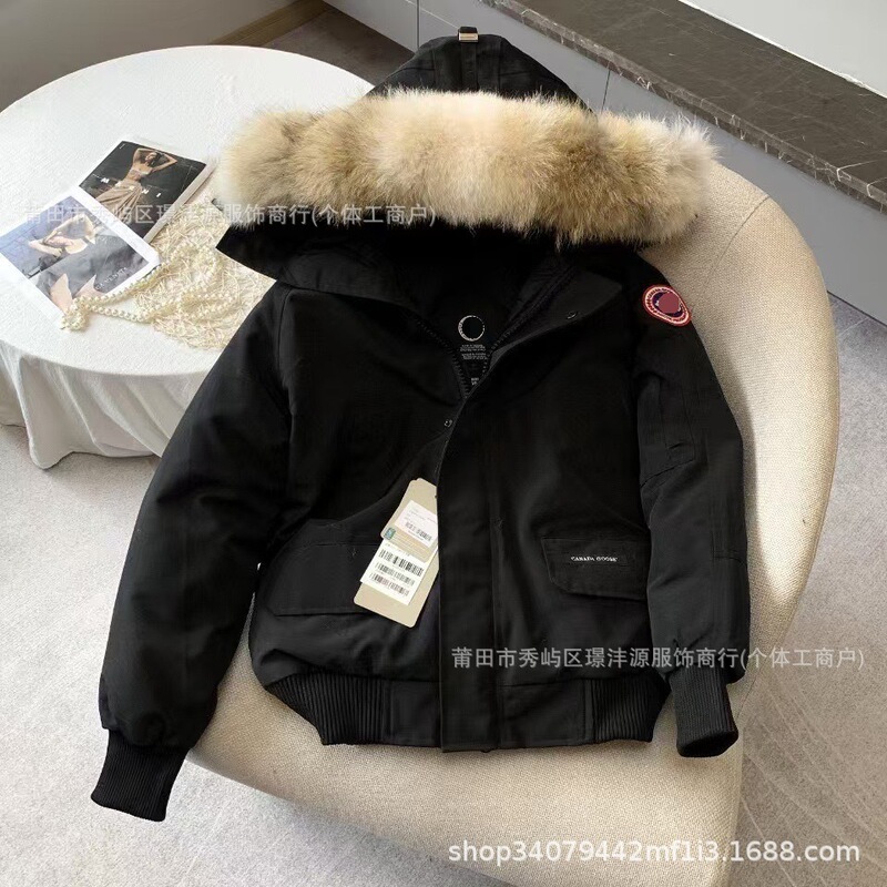 Big Goose 01 model three-proof wolf fur down jacket in graphite gray, aviator jacket for men and women, winter style, thickened couple's coat Big Goose 01 model three-proof wolf fur down jacket in graphite gray, aviator jacket for men and women, winter style, thickened couple's coat