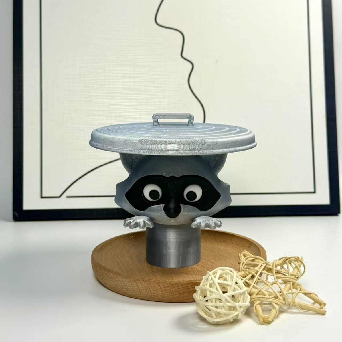 Adornos creativos transfronterizos accesorios lindos muñeca mano hogar creativo pequeño mapache ladrón caja de pañuelos lindo regalo