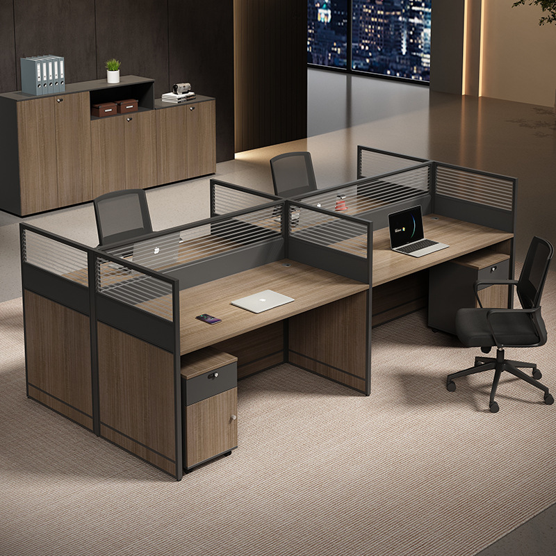 Staff Desk and Chair Combination Staff Station Simple Modern Six-Person Office Screen Card Holder Workstation Desk