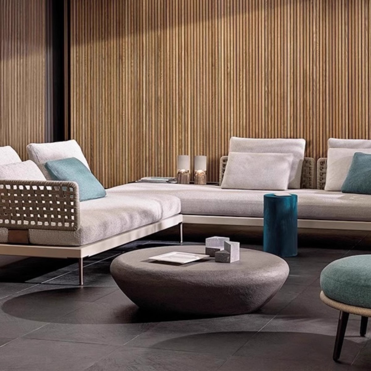 Sofá de ratán al aire libre, patio, balcón, jardín de ocio, villa, hotel al aire libre, sofá de mimbre, impermeable, protector solar