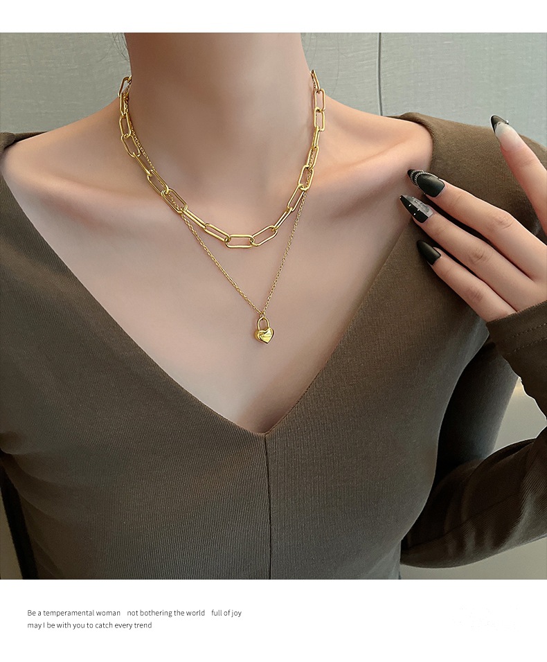 Fashion Heart Shape Titanium Steel Necklace 1 Piece display picture 4