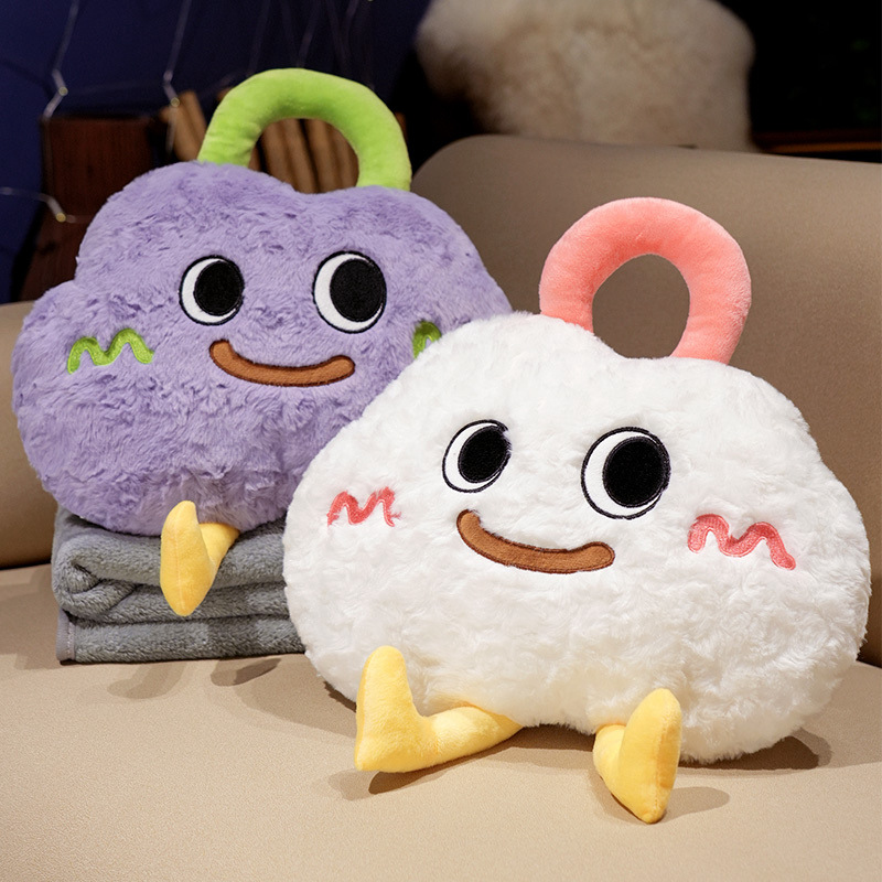 Nube almohada multifuncional, colcha de doble propósito, almohada de siesta de oficina, manta de aire acondicionado, manta de sofá de automóvil, manta 2 en 1