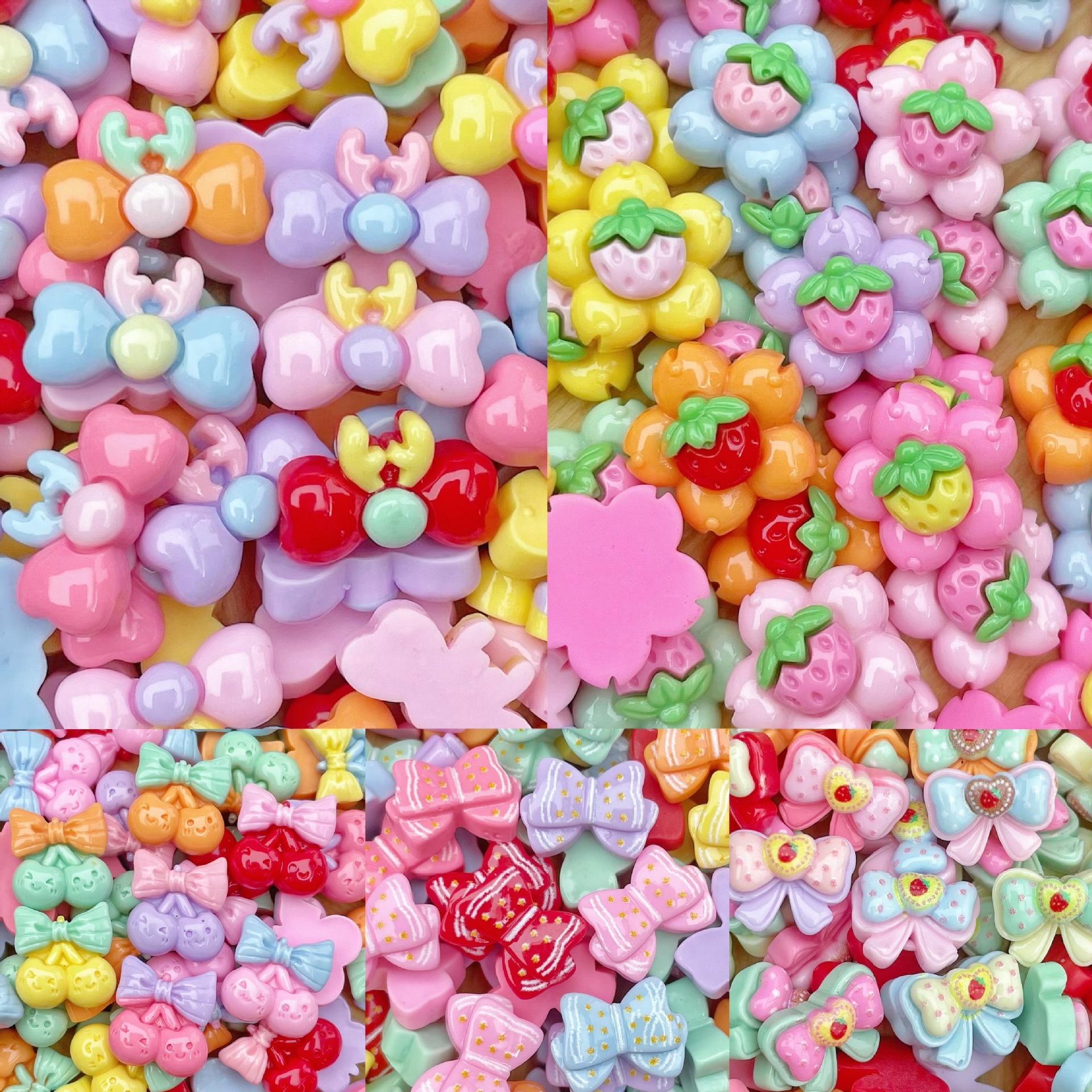 Campana nota nuevo Mini tamaño pequeño brillante resina accesorios horquilla teléfono Shell espárragos accesorios de uñas material pegatinas