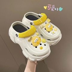 Ins hole shoe buckle cute cartoon yellow cheese accessory cinnamon dog geometric pattern detachable shoe flower shoe